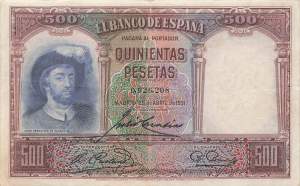 500 Pesetas 25.4.1931